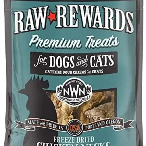 Northwest Naturals Freeze Dried Raw Chicken Neck Freeze-Dried Cat and Dog Treats - 10 count Bag
