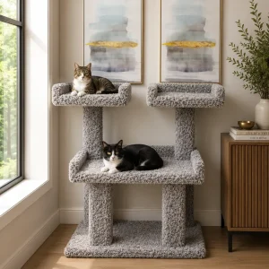 Deluxe Carpeted Cat Tree for Large Cats & Maine Coons