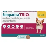 Simparica Trio (sarolaner, moxidectin, pyrantel) Chewable Tablets for Dogs