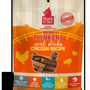 Plato Pet Treats Mini Thinkers Chicken Recipe Natural Dog Chews - 6 oz Bag