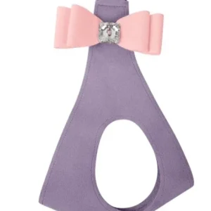 Susan Lanci French Lavender Step in Harness with Puppy Pink Big Bow