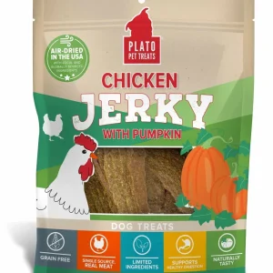 Plato Pet Treats Chicken Jerky with Pumpkin Dog Treats