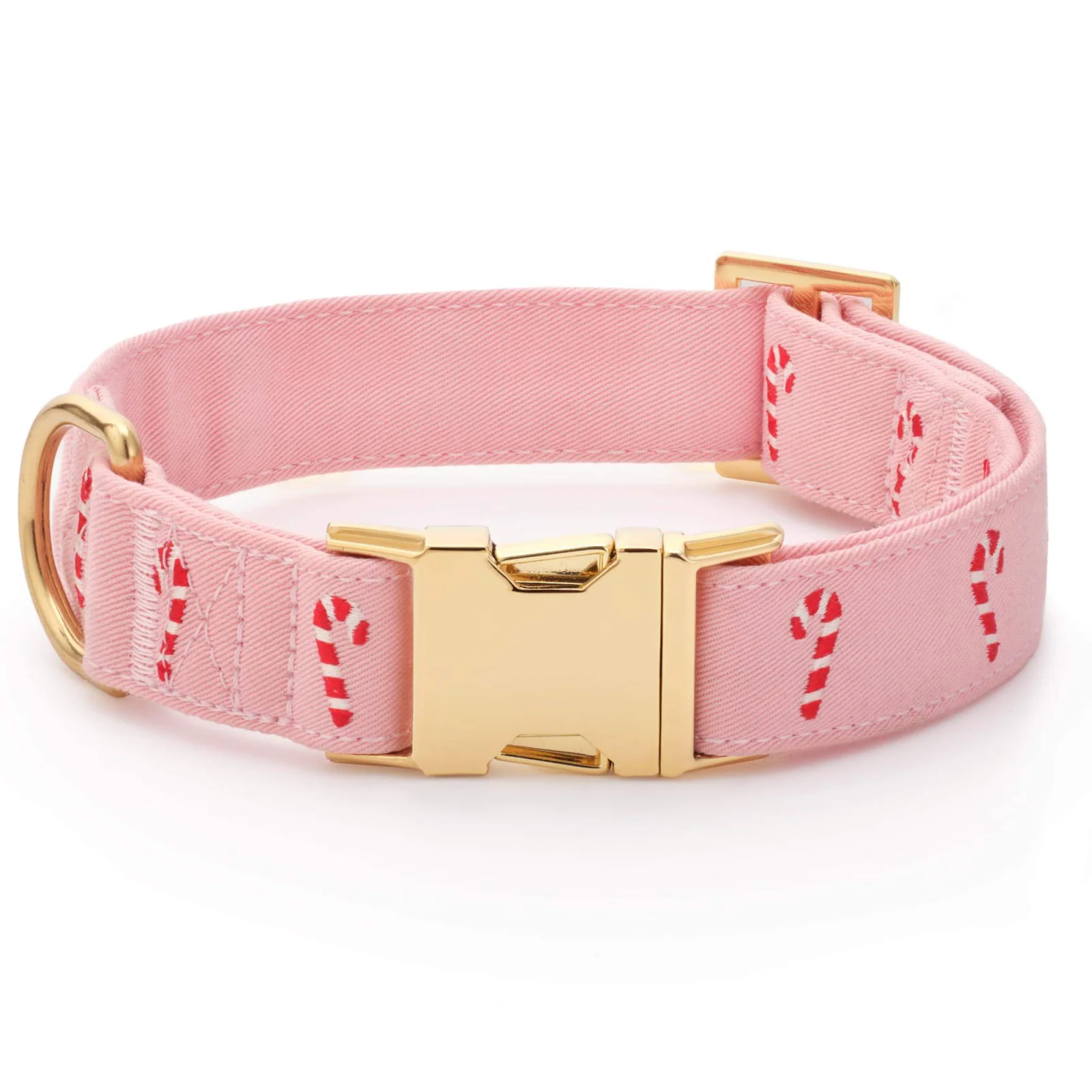 Blush Pink Candy Canes Embroidered Collar Walk Set - Image 2
