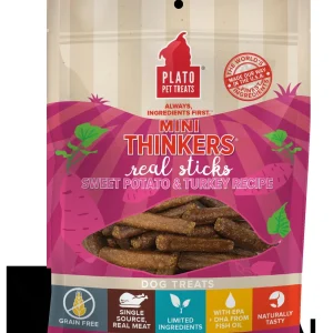 Plato Pet Treats Mini Thinkers Sweet Potato & Turkey Natural Dog Chews - 6 oz Bag