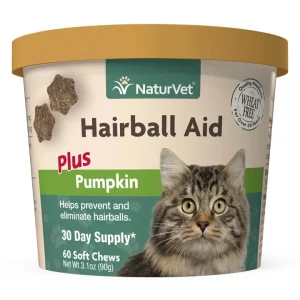 Naturvet Hairball Plus Pumpkin Cat Chewy Supplements - 60 ct Cup