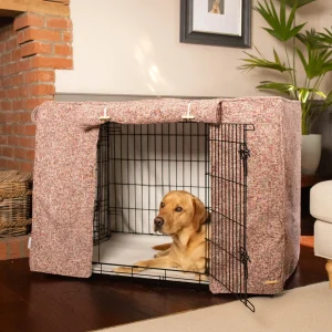 Dog Crate Cover In Rose Quartz Minerals by Lords & Labradors