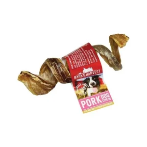 Bark + Harvest by Superior Farms 6" Pork Pizzle Spring Pork Chews - Display Box - Case of 25