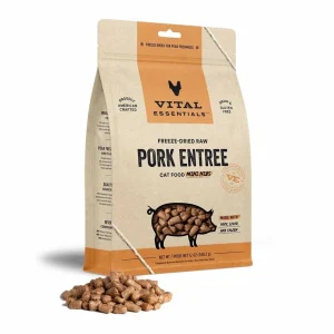 Vital Essentials Freeze-Dried Raw Pork Entree Cat Food Mini Nibs
