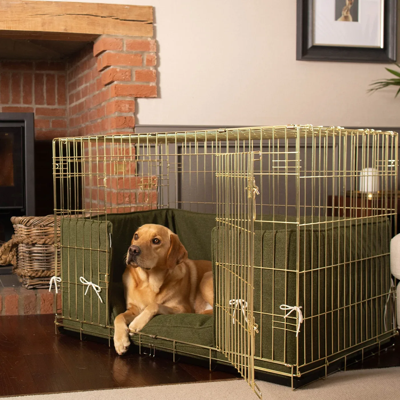Dog Crate Bumper in Moss Orkney Tweed by Lords & Labradors - Image 2