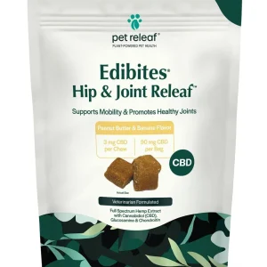Pet Releaf Edibites Peanut Butter/Banana Hip & Joint Hardchew Dog Treats for Small Dogs - 7.5 oz Bag