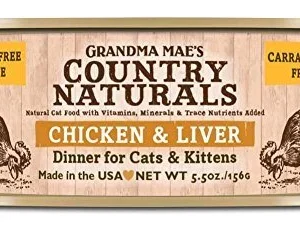 Grandma Mae's Country Naturals Cat Pate Grain-Free Chicken Liver - 5.5 Oz - Case of 24