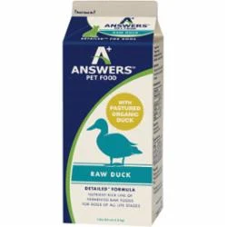 Answers Frozen Dog Food Detailed Duck - 4 lbs