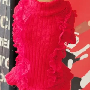 Wooflink Holiday Ready Turtleneck in Red
