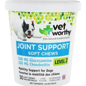 Vet Worthy Joint Support Level 2 Chewable Dog Supplements - 30 ct Capsule Bottle
