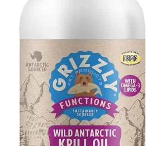 Grizzly Pet Products Grizzly Krill Oil Liquid Antioxidant Dog and Cat Supplement - 8 oz