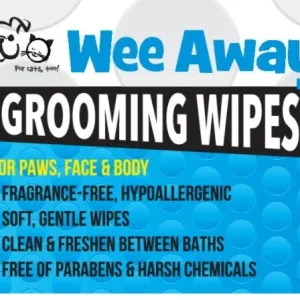 Wee Away Grooming Wipes - Mini Size Cat and Dog Wipes - 10 wipes per pack - 10 packs
