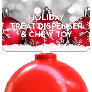 SP Christmas Ornament Durable Rubber Chew Dog Toy & Treat Dispenser
