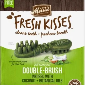 Merrick Fresh Kisses Coconut Oil and Botanicals Small Brush Dog Dental Chews - Value Box - 36 Count - 23 Oz