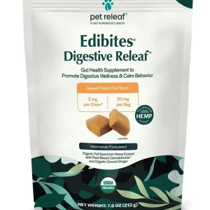 Pet Releaf Edibites Small Breed Sweet Potato Pie Digestive Health Softchew Dog Treats - 7.5 oz Bag