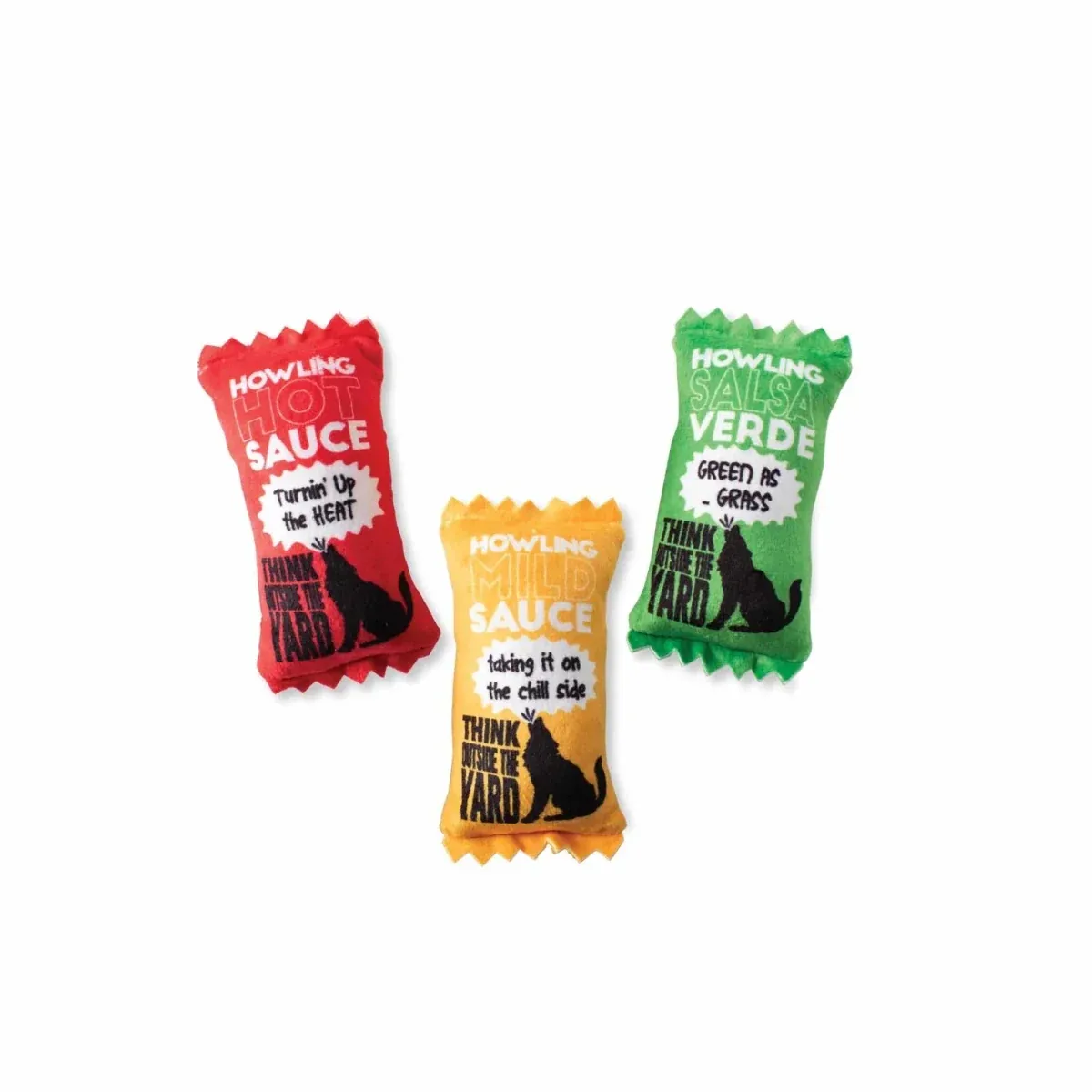 Wagsdale Howling Hot Sauce Small Dog Toy Set, 3-Count