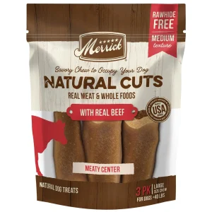 Merrick Treats Natural Cuts with Real Beef Large Chew Naural Dog Chews - 11.5 oz (3 ct) Pouch