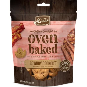 Merrick Treats Oven Baked Cowboy Cookout with Real Beef and Bacon Baked Dog Treats - 11 oz