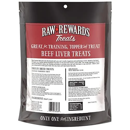 Northwest Naturals Freeze Dried Beef Liver Treat Freeze-Dried Cat and Dog Treats - 10 oz Bag - Image 2
