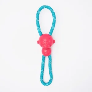 Zippy Paws ZippyTuff Monkey RopeTugz Plush Toy for Dogs (Pink)