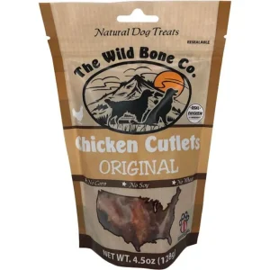 The Wild Bone Co. Chicken Cutlets Dog Natural Chews - 4.5 oz Bag