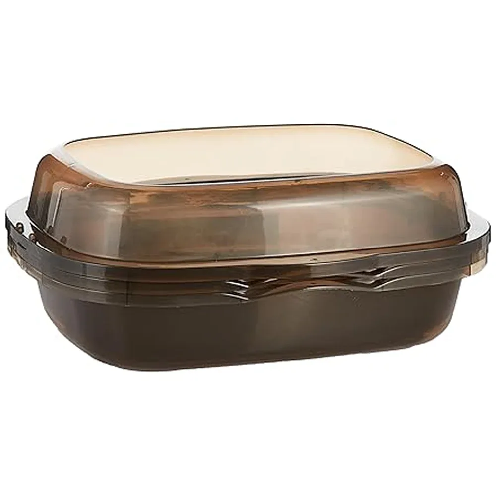 M Pets Alexandria 2 Layer Cat Litter Tray for Cats (Taupe Grey) - Image 2