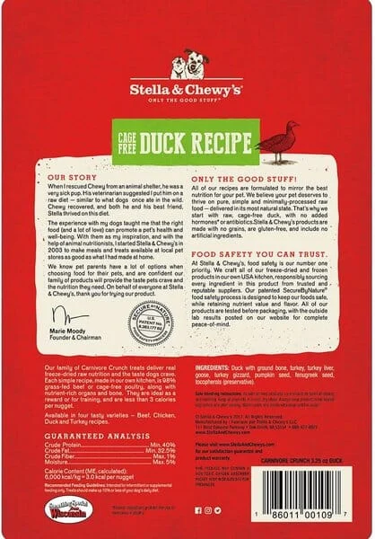 Stella & Chewy's Carnivore Crunchy Duck Freeze Dried Dog Treats - 3.25 Oz - Image 2