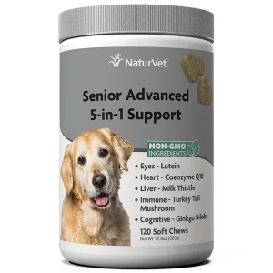 Naturvet Senior 5 in 1 Support Soft Chew Dog Supplements - 120 ct