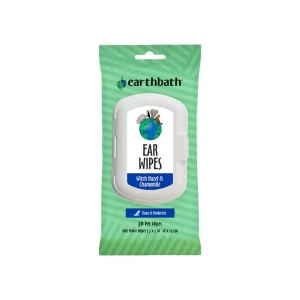 Earthbath Totally Natural Pet Care Clean & Deodorize Ear Wipes for Dogs & Cats