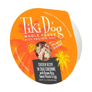 Tiki Dog Wholefoods Chicken / Crab Consommé Canned Dog Food - 3 oz Cans - Case of 4