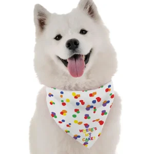 BanDoggie Where's My Cake Boy Dog Bandana - Birthday Microfiber, USA Made