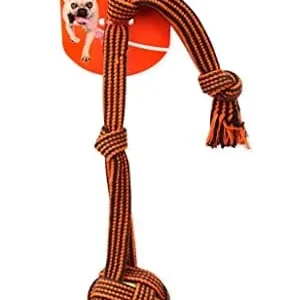 Mammoth Pet Products Extra Floss Webbing Ball and Rope Tug Dog Toy
