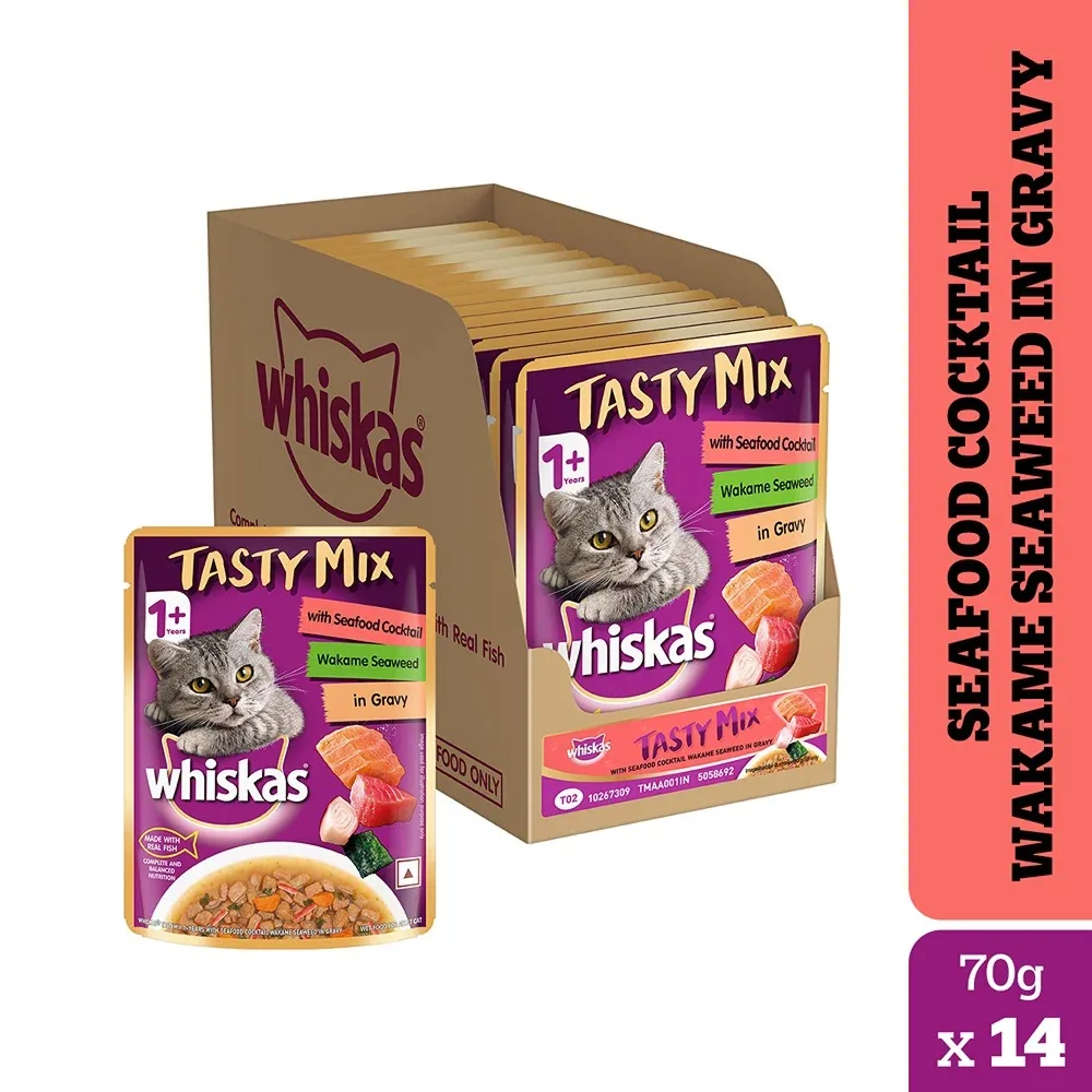 Whiskas Adult Wet Cat Food Combo |Chicken, Tuna & Seafood (Jelly & Gravy) - Image 2