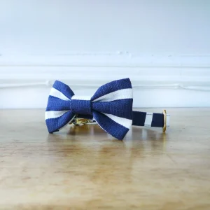 Bailey Bowtie Collar - Heavy Blue Denim Stripe