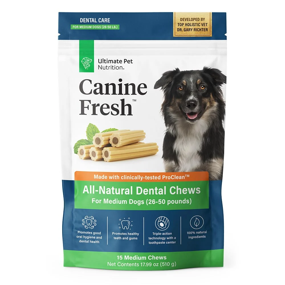 Ultimate Pet Nutrition All Natural Canine Fresh Dental Chews Sticks for Medium Dogs