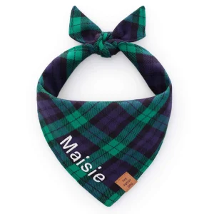 Black Watch Plaid Flannel Dog Bandana