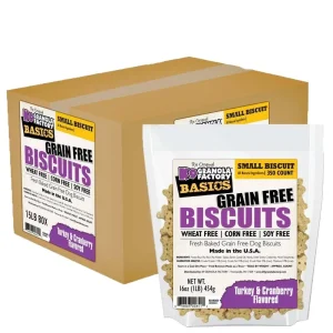 K9 Granola Grain-Free Simply Biscuits Turkey & Cranberry - Small Crunchy Dog Treats - 15lb