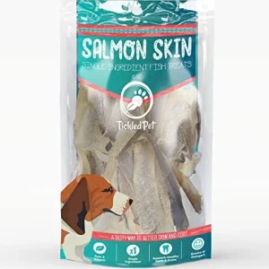 Tickled Pet All-Natural Salmon Skins Dehydrated Dog Chews - 6 oz Bag