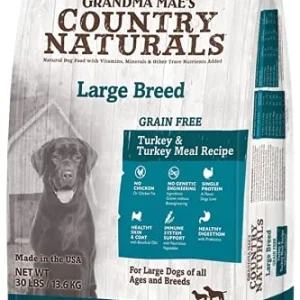 Grandma Mae's Country Naturals Dog Large Breed Limited Ingredient Diet Grain-Free Turkey 30 lbs