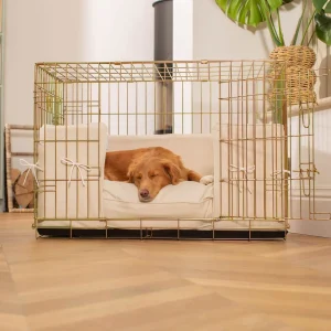 Dog Crate with Cushion & Bumper in Savanna Bone by Lords & Labradors