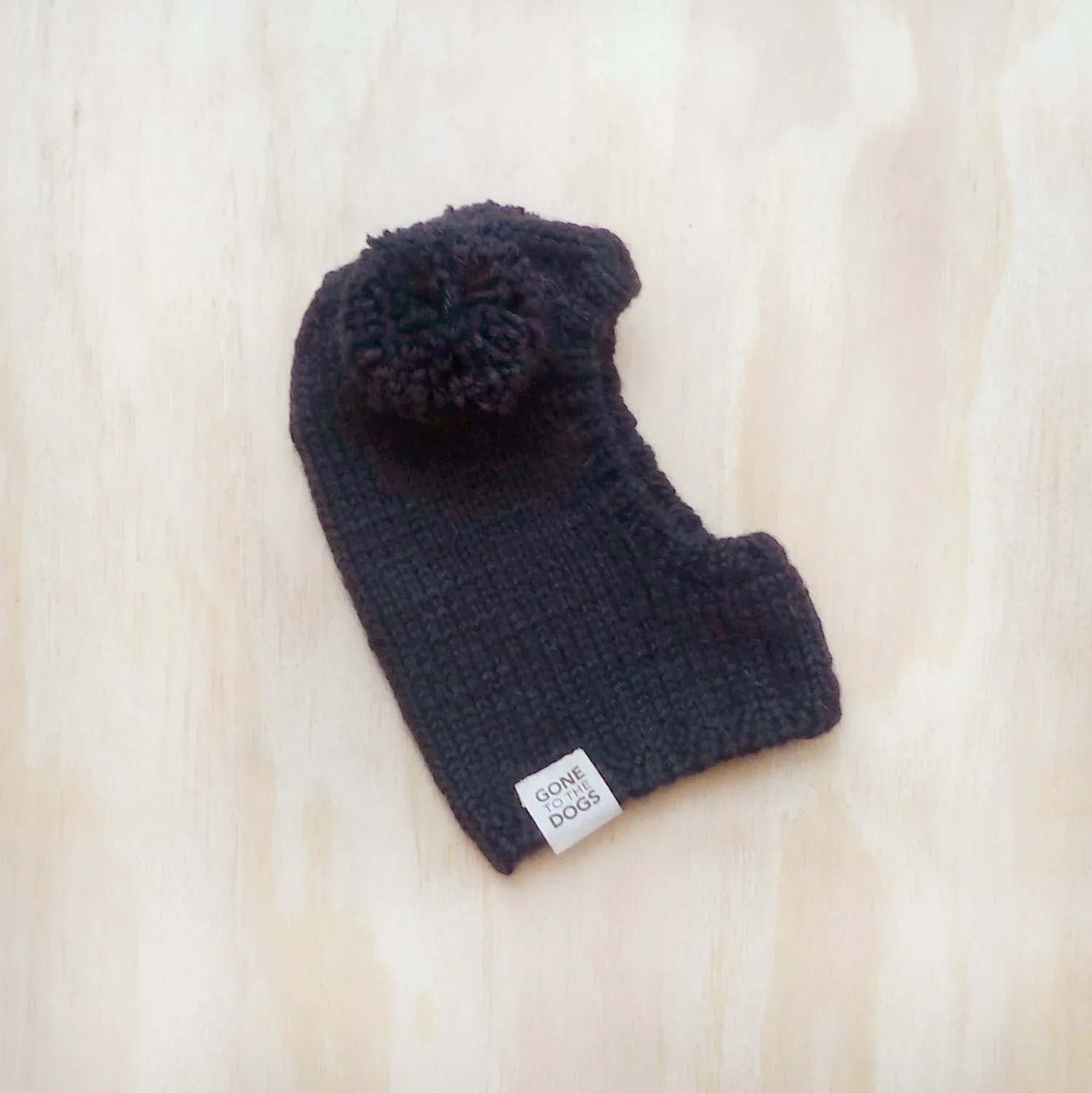 Pom Pom Sweater Hood - Black - Image 2