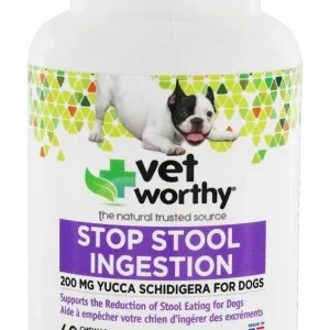 Vet Worthy Stop Stool Ingestion Tablet Chewable Dog Tablets - 60 Capsule Bottle