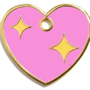 Pink Heart Pet ID Tag