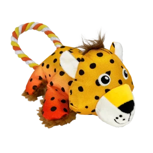 Kong Cozie Tuggz Cheetah Toy for Dogs (Yellow)
