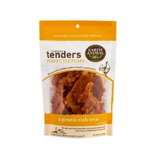 Earth Animal Dog Jerky Treats Tenders Plain Chicken - 4 Oz