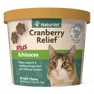 Naturvet Cranberry Relief Plus Echinacea CAT Cat Chewy Supplements - 60 ct Cup
